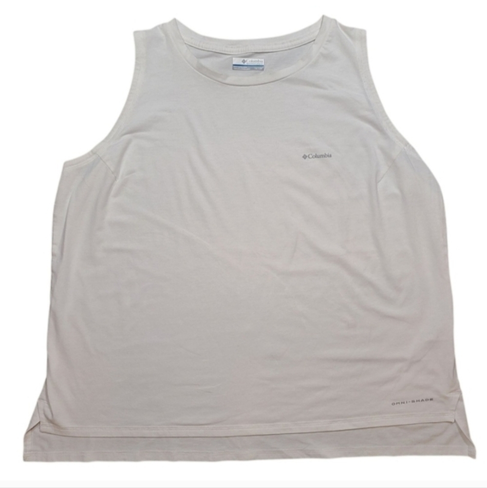 Columbia Omni-Shade Sleeveless Tank Men’s 1X White UPF Sun Protection - Picture 2 of 8